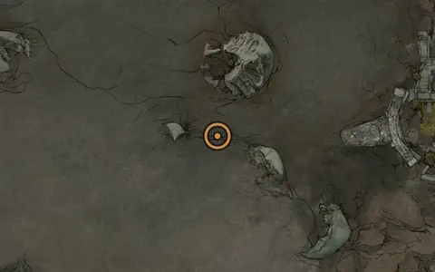 Map crop showing Hangman's Scaffold in the Prisoners' Domain area of Fallgrim