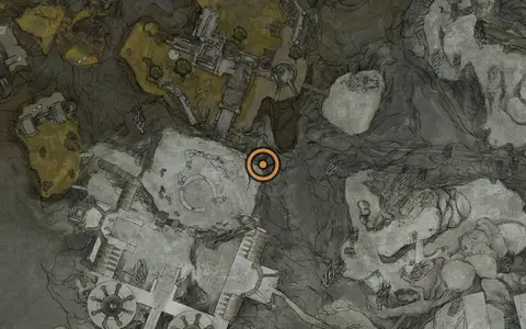 Map crop showing Sitting Stones #21 in the Vestige of Infinity area of Fallgrim