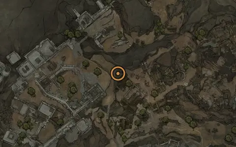 Map crop showing Zealot's Stone in the Deserted Slums area of Fallgrim