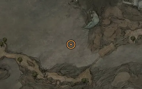 Map crop showing Captive's Scabstone in the Prisoners' Domain area of Fallgrim