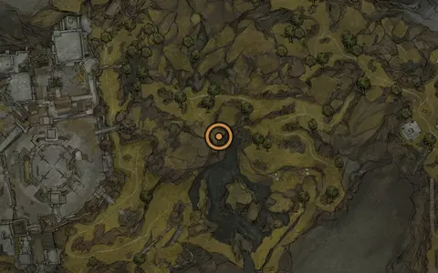 Map crop showing Sitting Stones #9 in the Gloomshade Grove area of Fallgrim
