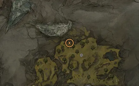 Map crop showing Smuggler's Hideout in the Outskirts of Mammon area of Fallgrim