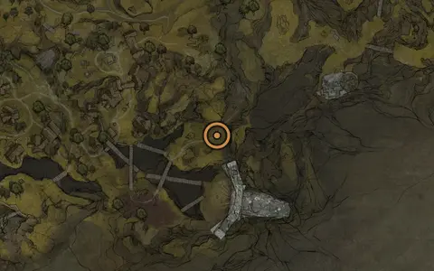 Map crop showing Combat Trial #8 in the Glutted Mire area of Fallgrim
