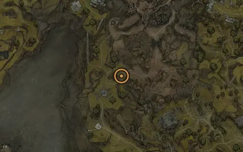 Map crop showing Poisoned Dagger in the Widow's Overlook area of Fallgrim