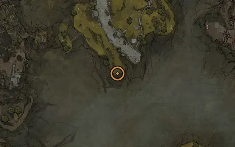 Map crop showing Makeshift Projectile in the Road to Absolution area of Fallgrim