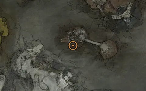 Map crop showing Sitting Stones #25 in the Forgotten Tower area of Fallgrim