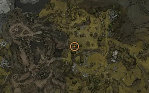 Map crop showing Sitting Stones #5 in the Blackridge Cliffs area of Fallgrim