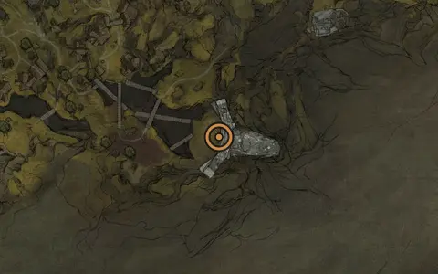 Map crop showing Glutted Mire in the Glutted Mire area of Fallgrim