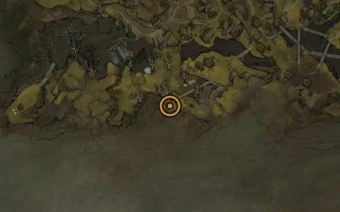 Map crop showing Shrine of Sorrows (Night Mode Only) in the Mushroom Village area of Fallgrim