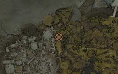 Map crop showing Holding Cells in the Gloomshade Grove area of Fallgrim