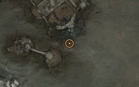 Map crop showing Warden's Stone in the Conquered Temple area of Fallgrim
