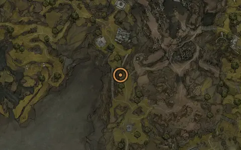 Map crop showing Journals #8 in the Blackridge Cliffs area of Fallgrim