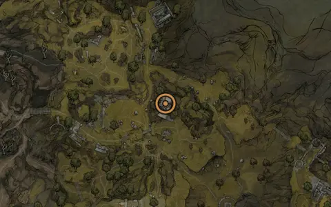 Map crop showing Hall of Echoes in the Blackridge Cliffs area of Fallgrim