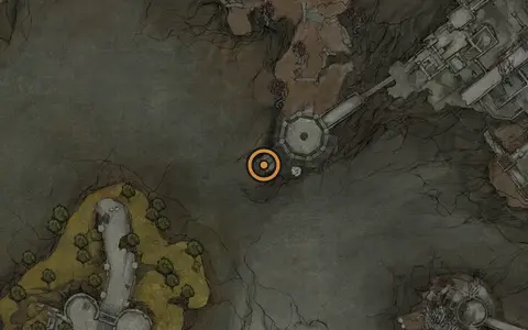 Map crop showing Sitting Stones #26 in the Revenant Graves area of Fallgrim