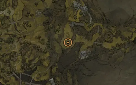 Map crop showing Glimpse #48 in the One Legged Wolf Tavern area of Fallgrim