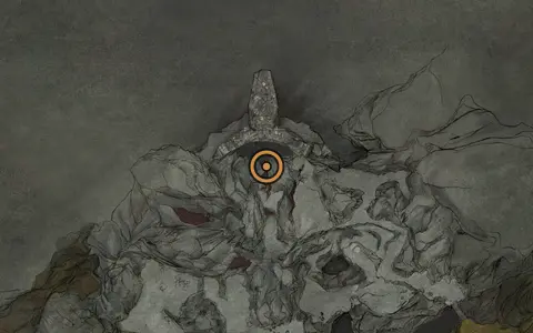 Map crop showing Stonebled Gate in the Sanguine Caverns area of Fallgrim