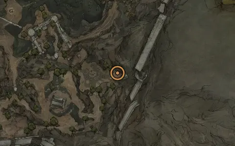 Map crop showing Sitting Stones #16 in the The Hag's Path area of Fallgrim