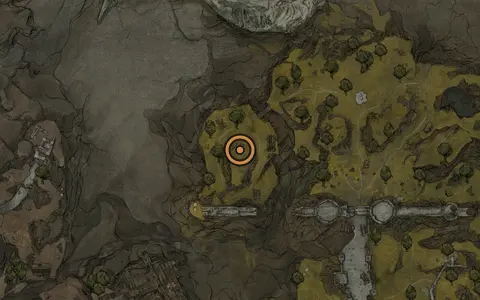 Map crop showing Map of Mammon (5) in the Outskirts of Mammon area of Fallgrim