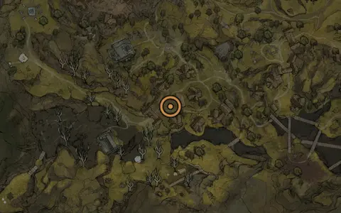 Map crop showing Auspicious Stone in the Mushroom Village area of Fallgrim