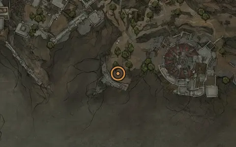 Map crop showing Gate of Mammon in the Lonesome Spire area of Fallgrim