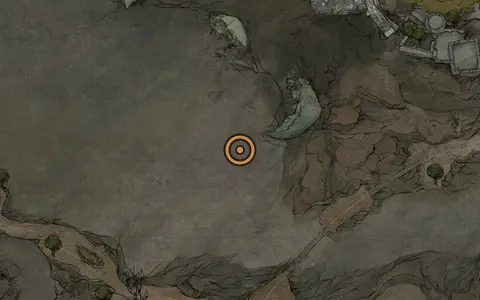 Map crop showing Ironpiercer's Stone in the Prisoners' Domain area of Fallgrim