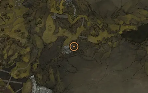 Map crop showing Troubadour's Lute in the One Legged Wolf Tavern area of Fallgrim