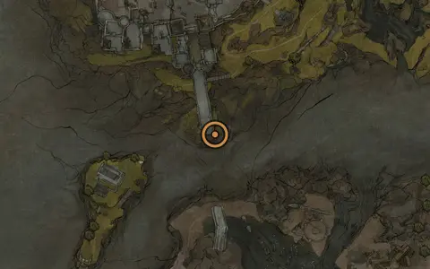 Map crop showing Bulwark Stone in the Desolate Peak area of Fallgrim