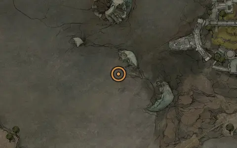 Map crop showing Squall Stone in the Prisoners' Domain area of Fallgrim