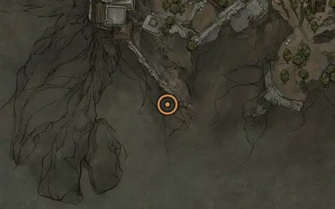 Map crop showing Torpor Stone in the Withered Shoals area of Fallgrim