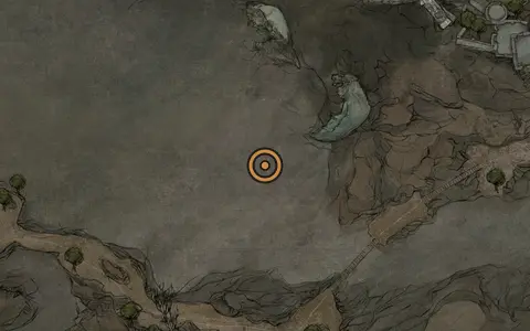 Map crop showing Rupturing Stone in the Prisoners' Domain area of Fallgrim