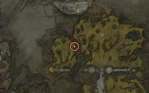 Map crop showing Trebuchet in the Outskirts of Mammon area of Fallgrim