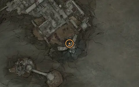 Map crop showing Conquered Temple in the Conquered Temple area of Fallgrim