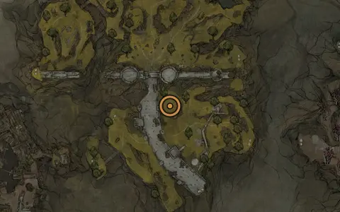 Map crop showing Tattered Page in the Road to Absolution area of Fallgrim