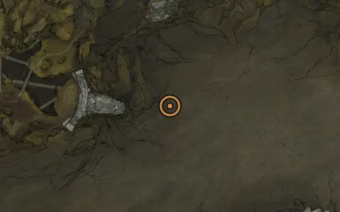 Map crop showing Sunken Village in the Glutted Mire area of Fallgrim