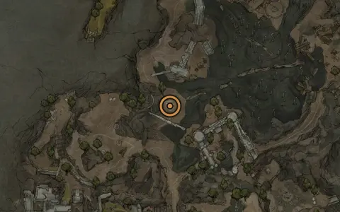 Map crop showing Outskirts of Nochte in the The Hag's Path area of Fallgrim