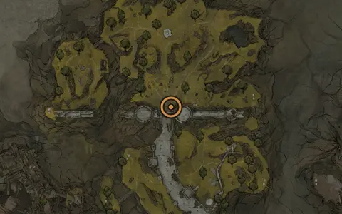Map crop showing Foundry Stone in the Outskirts of Mammon area of Fallgrim