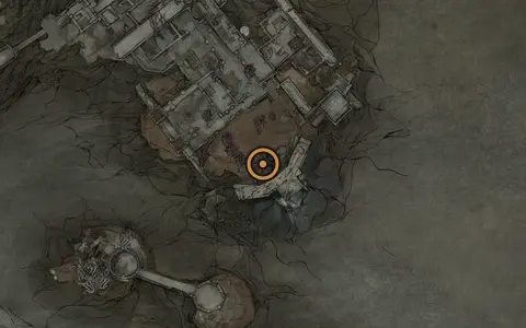 Map crop showing Sester's Bastion in the Conquered Temple area of Fallgrim