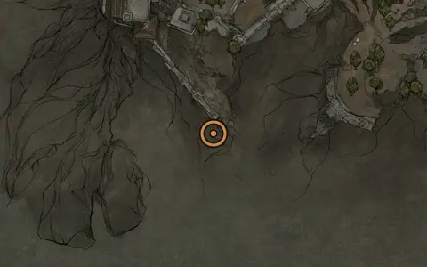 Map crop showing Charged Stone in the Withered Shoals area of Fallgrim
