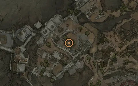 Map crop showing High Lord's Courtyard in the Withered Shoals area of Fallgrim