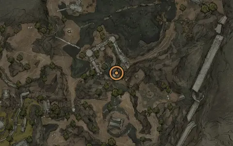 Map crop showing Sitting Stones #15 in the The Hag's Path area of Fallgrim