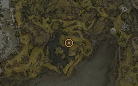 Map crop showing Sitting Stones #8 in the Gloomshade Grove area of Fallgrim