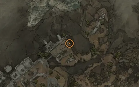 Map crop showing Sitting Stones #18 in the Deserted Slums area of Fallgrim