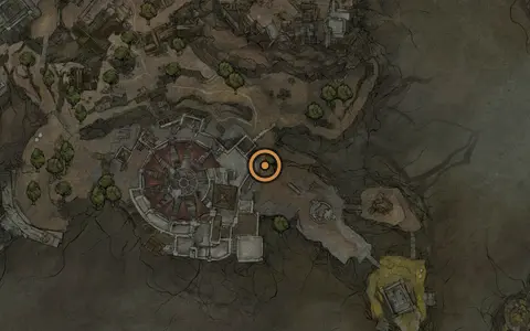Map crop showing Splitting Stone in the Lonesome Spire area of Fallgrim