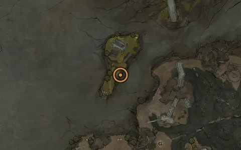 Map crop showing Sitting Stones #12 in the Desolate Peak area of Fallgrim
