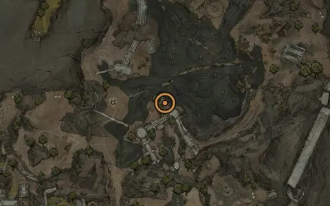 Map crop showing Sitting Stones #14 in the The Hag's Path area of Fallgrim
