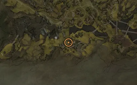 Map crop showing Glimpse #42 in the Mushroom Village area of Fallgrim