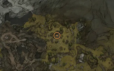 Map crop showing Gloombound Stone in the Blackridge Cliffs area of Fallgrim