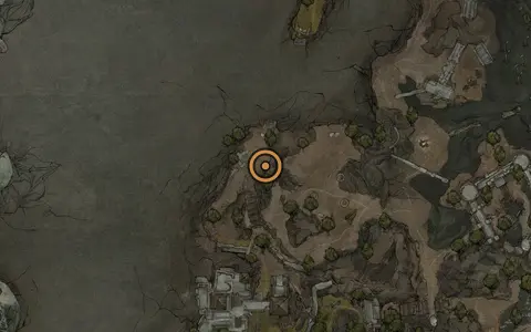 Map crop showing Sitting Stones #13 in the Prophet's Rest area of Fallgrim