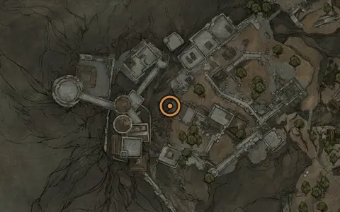 Map crop showing Royal Crypt of Mammon in the Withered Shoals area of Fallgrim