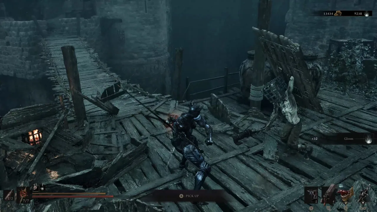Image showing a Mortal Shell 2 player being attacked by a Shielded Deprived